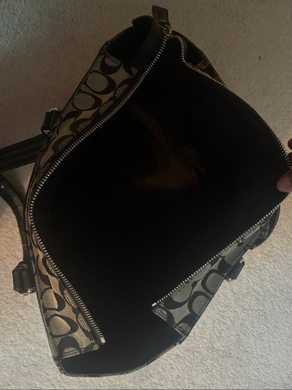 Coach Black Signature Logo Tote - Picture 10 of 12